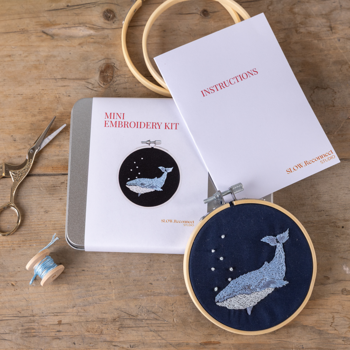 Mini Whale Embroidery Kit