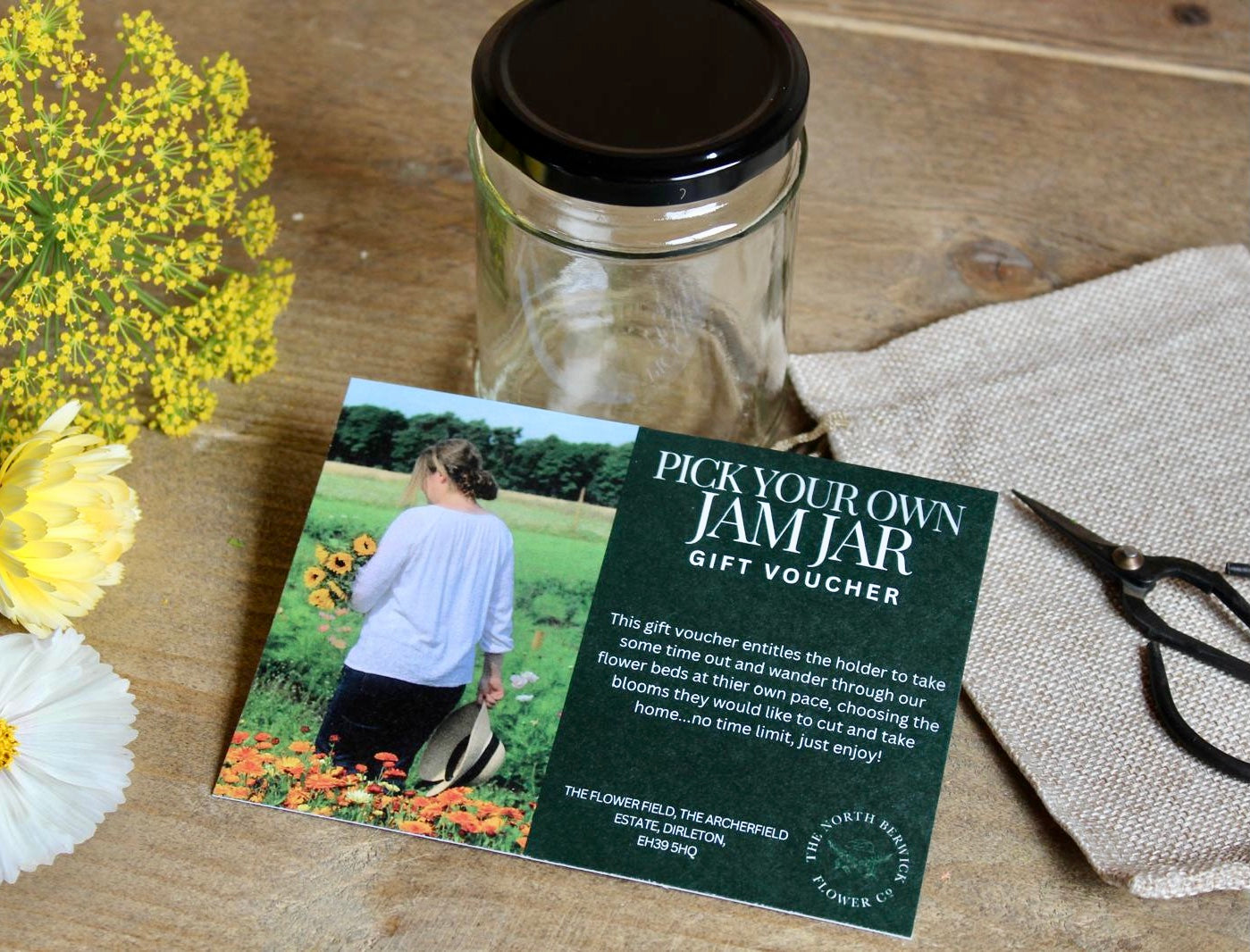 Pick Your Own Jam Jar Posie Gift Voucher Set