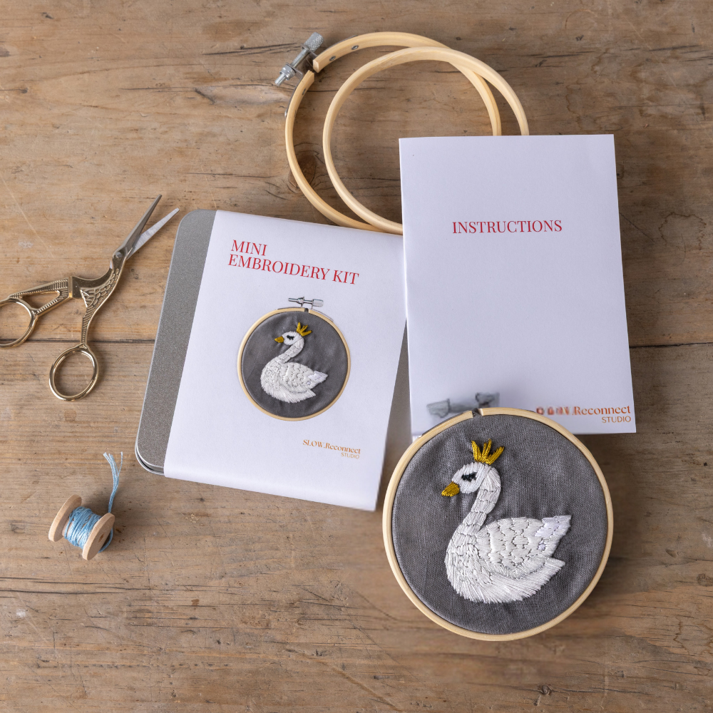 Mini Swan Embroidery Kit