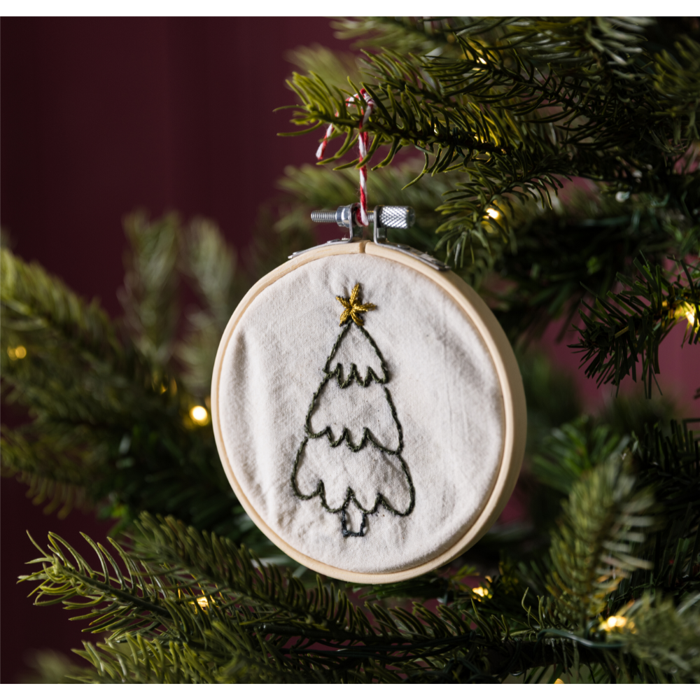 Modern Christmas Decorations Embroidery Kit - Set of Three