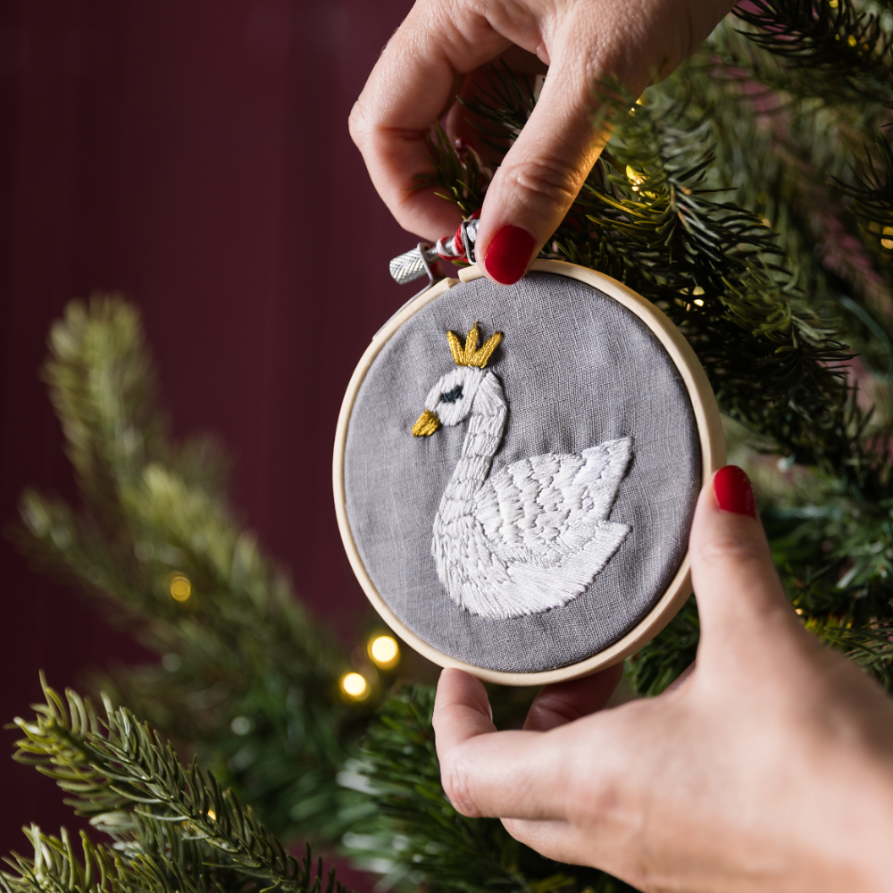 Modern Christmas Decorations Embroidery Kit - Set of Three